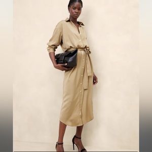 NWT BANANA REPUBLIC TIE-WAIST MAXI SHIRTDRESS